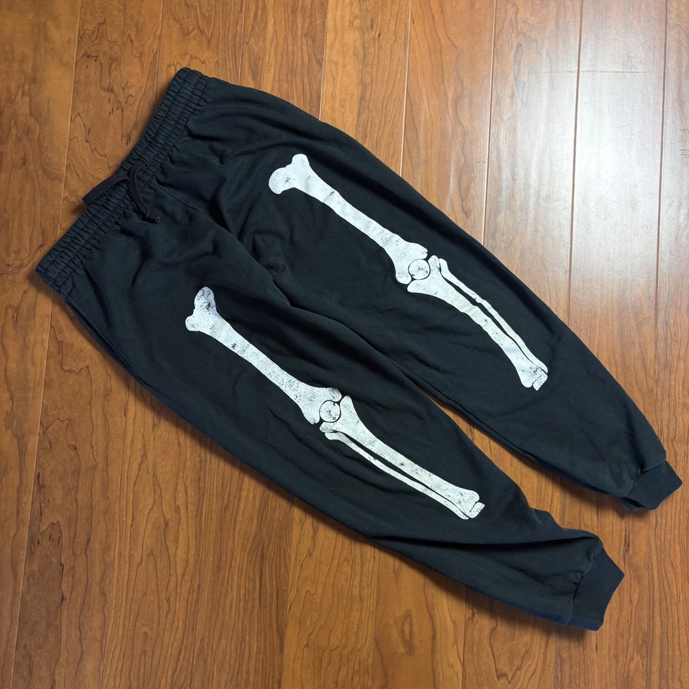 Bowery Supply Co Skeleton Graphic Sweatpants Black Small Joggers Bone Print